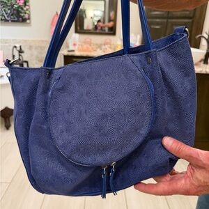 Kate Landry Navy Blue Shoulder Bag